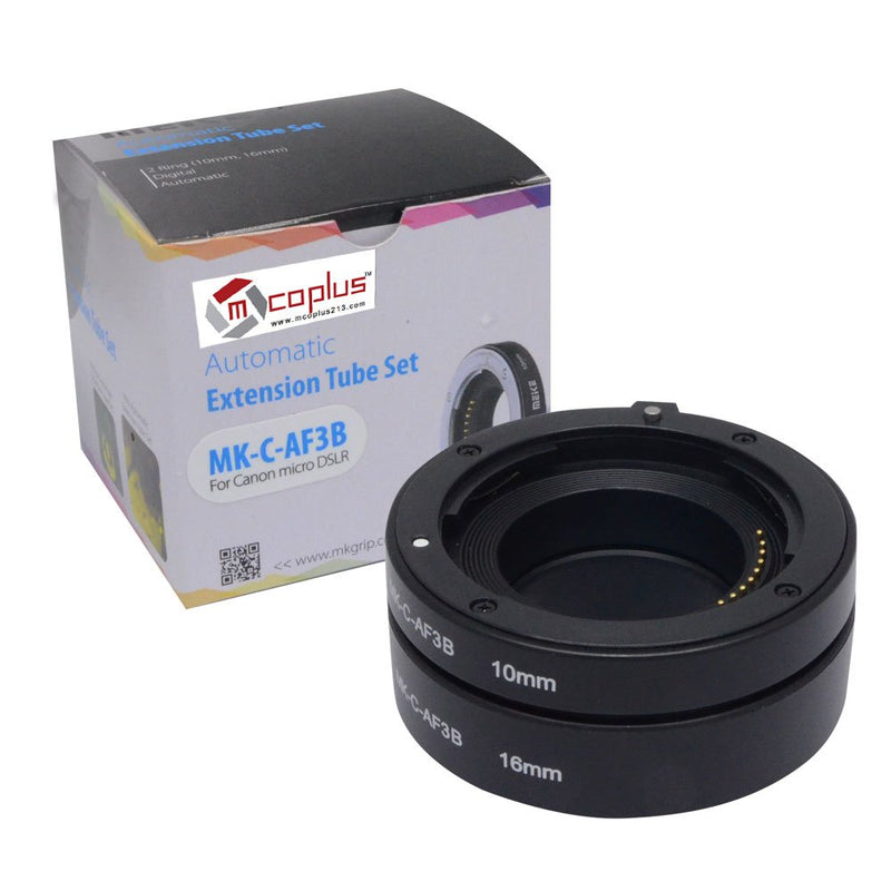 Mcoplus AF Auto Focus Macro Extension Tube Adapter EM DG Set 10mm + 16mm for Canon EOS-M EOS M Mount Mirrorless Camera