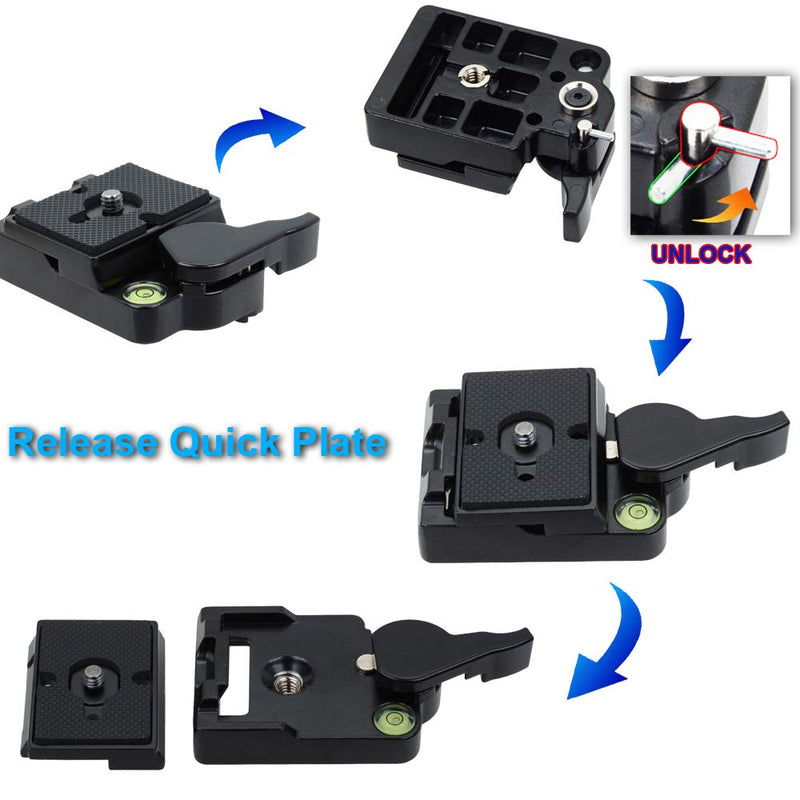 SIOTI 323 RC2 Quick Release Plate Adapter, Rapid Connect Adapter with Quick Release Plate for Manfrotto Monopod, Manfrotto Tripod, or Other Ball Head and Tripod QR Plate for 323