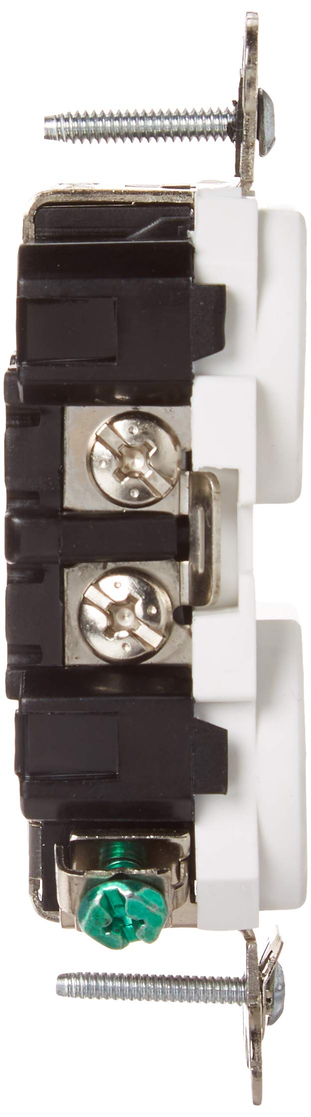 Leviton 8300-W 20-Amp, 125-Volt, Extra Heavy Duty Hospital Grade, Duplex Receptacle, Straight Blade, Self Grounding, White Image