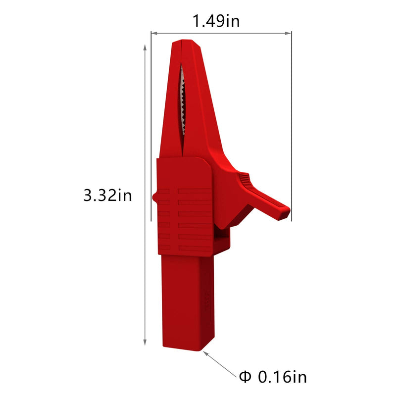 Goupchn 10PCS Heavy Duty Alligator Clips Full Insulated Safe Crocodile Clips with 4mm Banana Jack Socket for Automotive Car Battery Electrical Testing 5 Colors