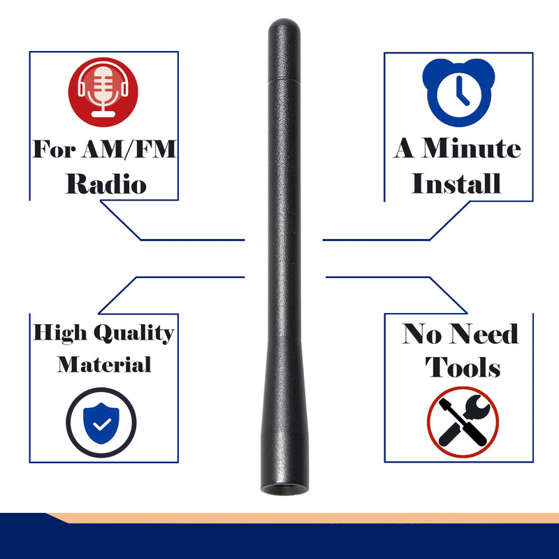 Anina 4.7" Car Radio Antenna Mast Compatible with 2006-2022 GMC Sierra Chevy Silverado Cobalt Aluminum Alloy Car Washproof Antenna for FM/AM Radio Signal Reception 4.7 Inch