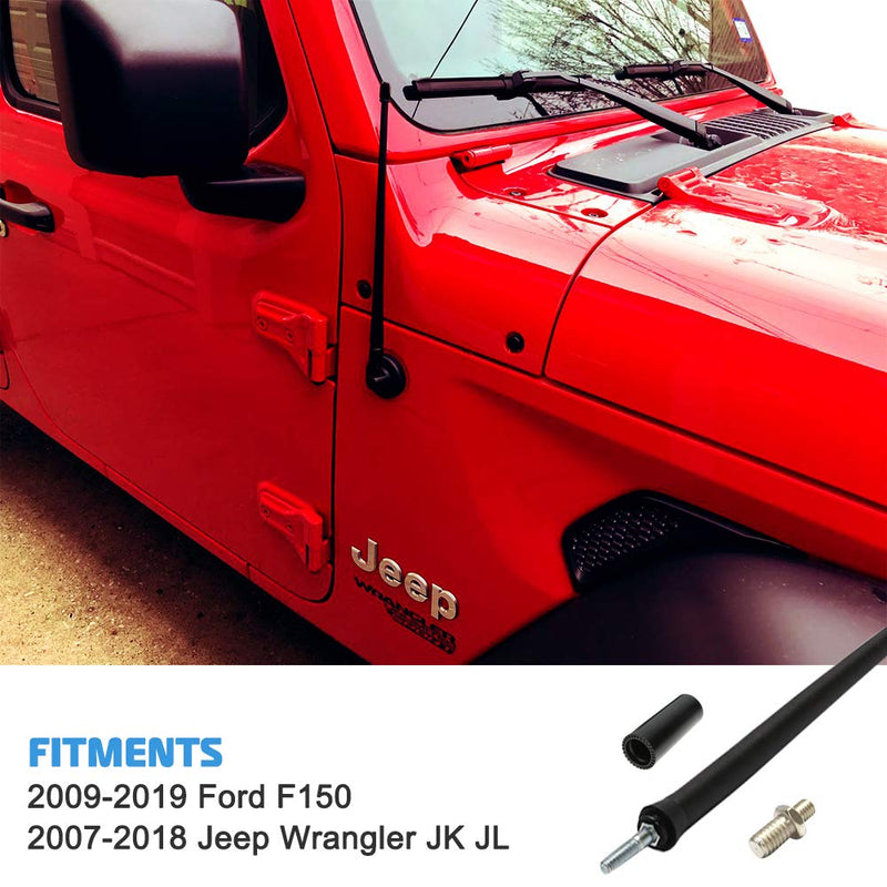 Liberty Radio Antenna 13-inch for 2007-2018 Jeep Wrangler JK JL Replaces# A1J-JEP17，5064351AB Flexible Rubber Antenna