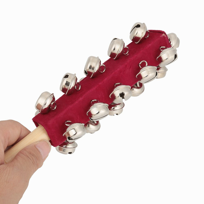 Dilwe Jingle Handheld Bells, 21 Jingle Bells Bar Sleigh Stick Kids Toy Percussion Instrument Red