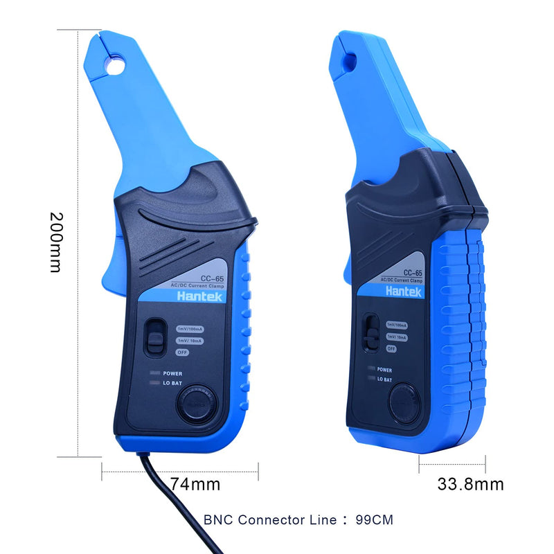 [AUSTRALIA] - Hantek AC/DC Current Clamp for oscilloscope 20KHz Bandwidth 1mV/10mA 65A with BNC Plug (CC-65) 