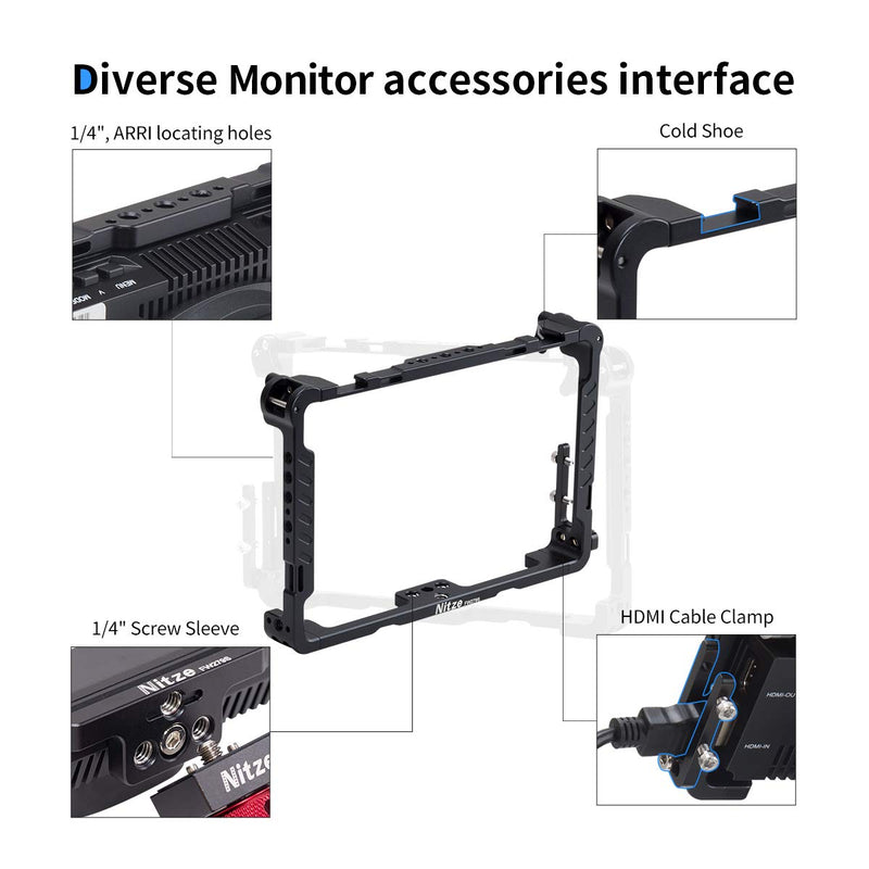 Nitze Monitor Cage Monitor rig Compatible with Feelworld FW279S Monitor-TP2-FW279S TP2-FW279S