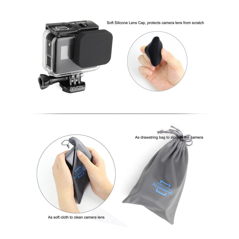 Side Open Skeleton Housing Case for GoPro Hero 5/6 Black Action Camera - Protective Lens Removal NOT Needed - Transparent Clear