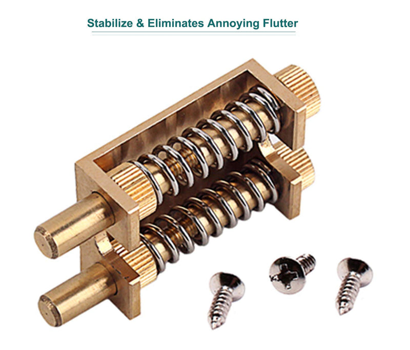 Floating Tremolo Bridge Stabilizer, Dual-Brass-Rod Trem Stopper Device with Mounting Screws,Arming Adjuster Works with Fender Electric Guitar Wilkinson Kahler and Ibanez