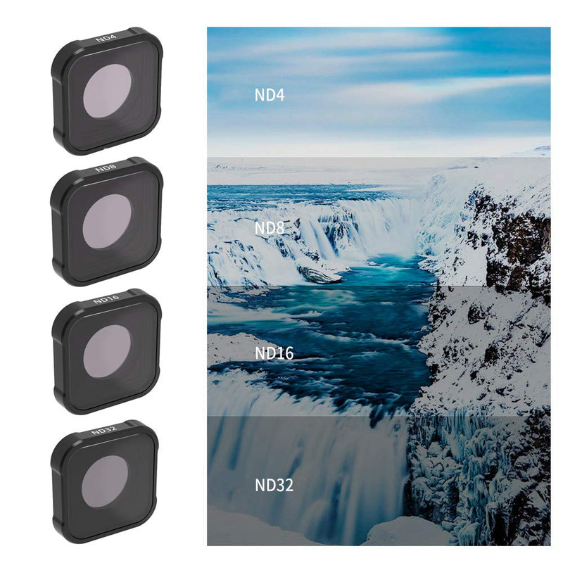 QKOO ND Filters for GoPro Hero 9 Black - Neutral Density ND4/8/16/32/64 Lens Filters (Directly Replace The Standard Protective Lens On Your Camera)