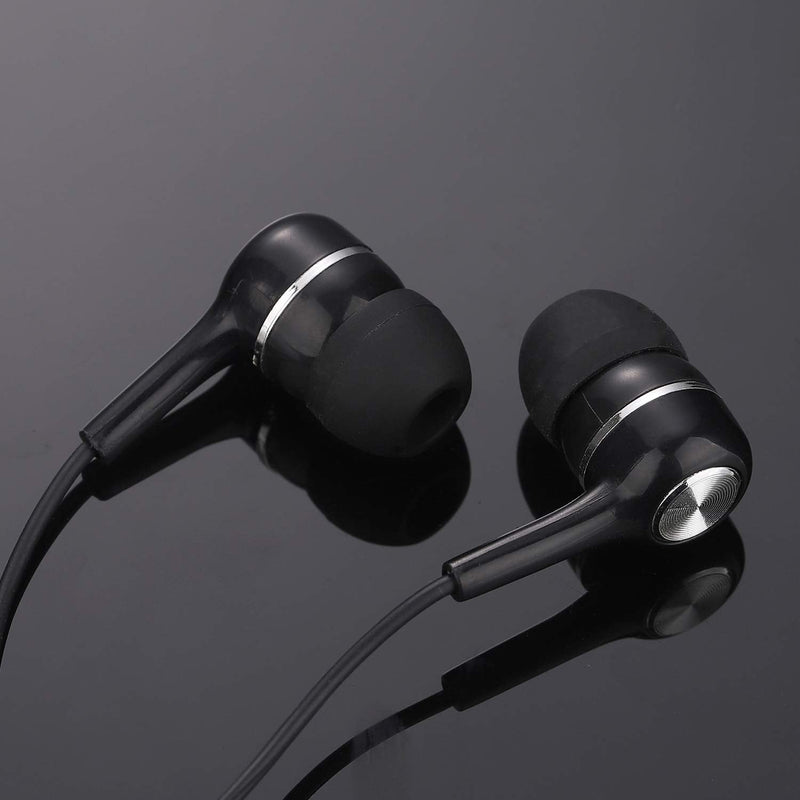 Bulk Earbuds Headphones Wholesale Earphones 50 Pack, Factorymall Low Cost Earbuds Disposable Ear Buds Bulk Headphones for School Classroom Students Kids-(Black)