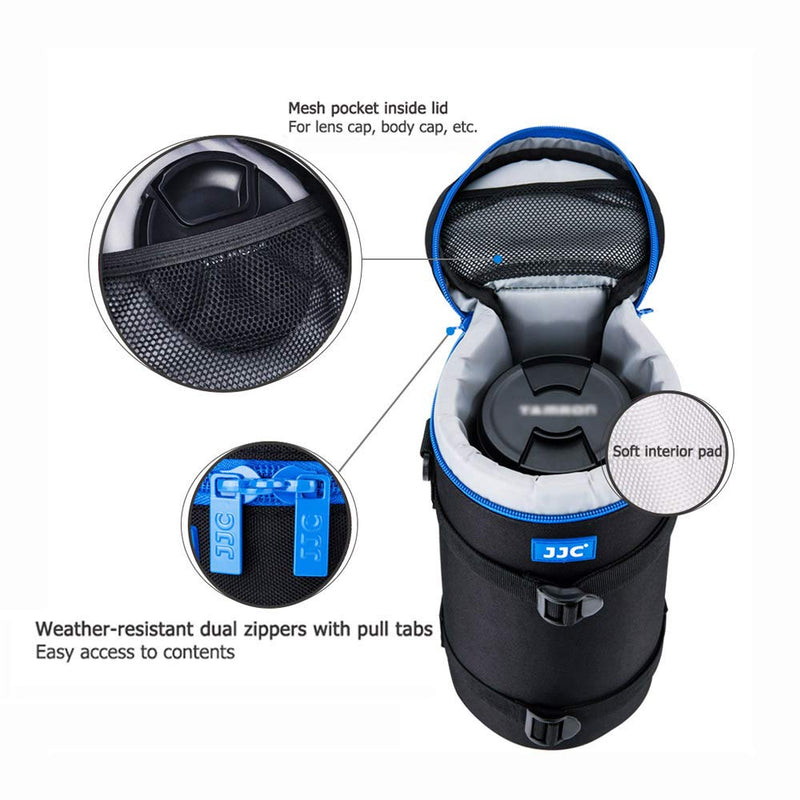 JJC Camera Lens Pouch Case for Canon RF 800mm Tamron SP 150-600mm Sigma 150-600mm 150-500mm Nikon Nikkor AF-S 200-500mm & More, Zipper Polyester Lens Protective Bag Interior Size 5.67x12.44” XXXXL