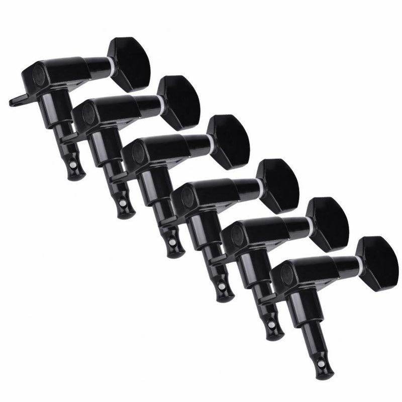 3L3R Guitar Tuning Pegs, Black Enclosed Locking Tuners Zinc Alloy Square Machine Heads …