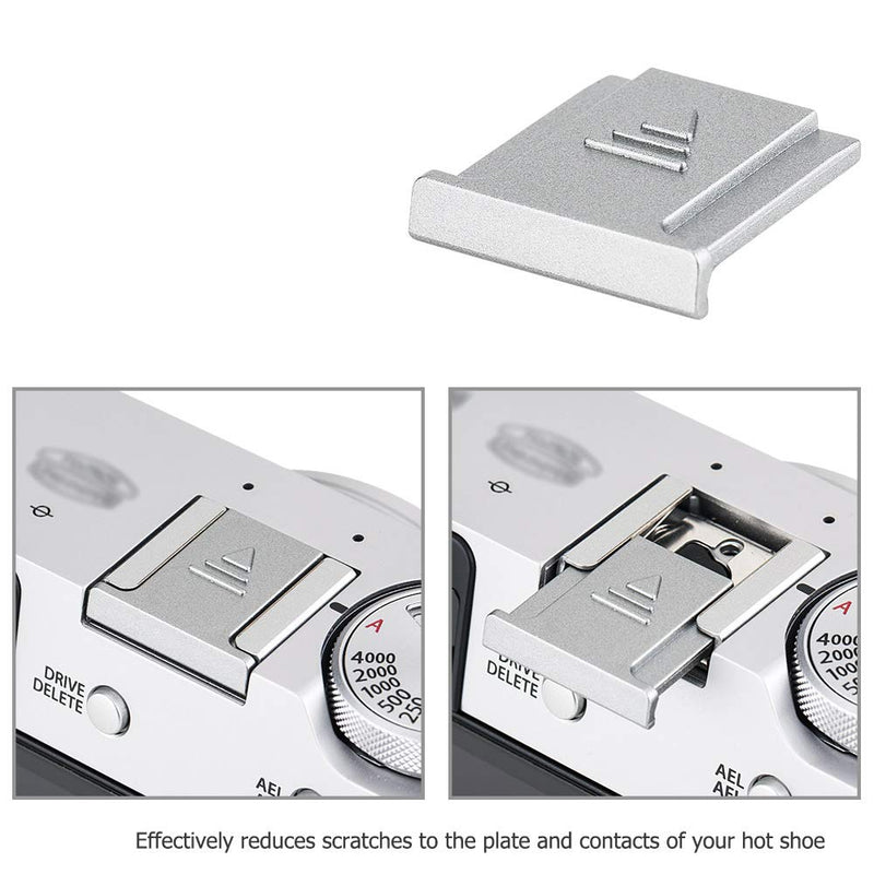 4PCS Silver Camera Hot Shoe Cover Protector Cap for Fujifilm Fuji GFX 50S II XT-30II XT-30 II X-T20 XT-10 X-S10 X100V X100F X100T X100S X-T4 X-T3 X-T2 X-E4 X-E3 X-E2S X-T200 X-T100 X-A7 X-Pro3 X-Pro2