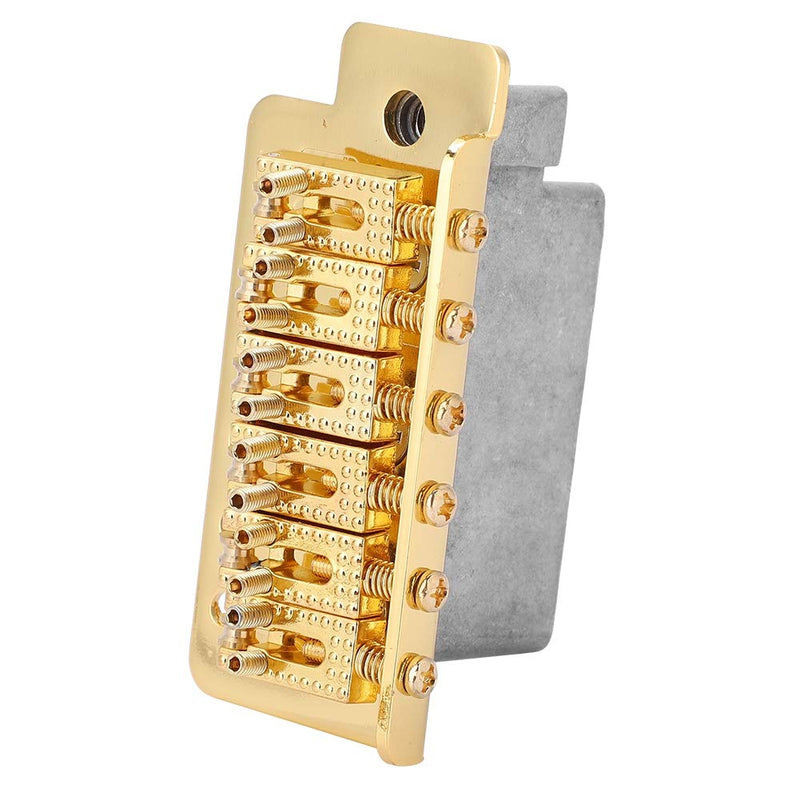 Guitar Tremolo Bridge, Tremolo System with Roller Single Locking Vibrato Bridge Tailpiece for ST Guitar (Gold)
