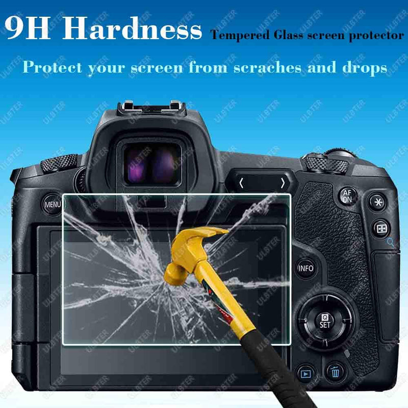 Top+Screen Protector for Canon EOS R Camera【Not for EOS R5】[2+2Pack] ， ULBTER 0.3mm High Definition 9H Hardness Tempered Glass Screen Protector