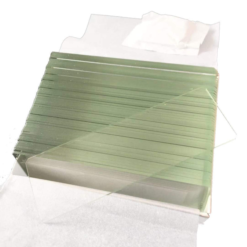 50PCS Blank Microscope Slides and 100 PCS 22mmx22mm Square Cover Glass (7101 Non-Frosted)
