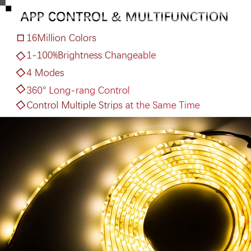 [AUSTRALIA] - Weird Tails LED Strip Lights 16.4ft - (New Version) Music Sync Color Changing Lights with +50% Brightness 5050 RGB LEDs and Strong Adhesive Tape, APP Control, Dimmable, for Party, Home Decoration 