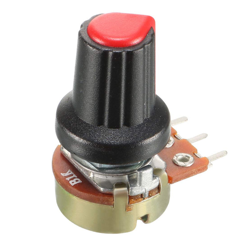 uxcell 12Pcs 1K Ohm Variable Resistors Single Turn Rotary Carbon Film Taper Potentiometer with Knobs