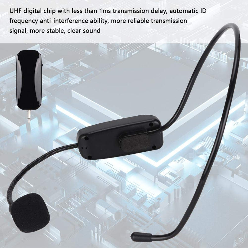 Portable Voice Amplifier Speaker, Mini 3.5mm Head-Mounted Wireless Headset Microphone Condenser MIC for Teachers, Tour Guides, Trainers