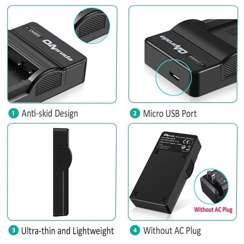 OAproda NP-BG1 Ultra Slim USB Battery Charger for Sony NP-FG1, CyberShot DSC-H10, H50, H70, DSC-N2,N1, DSC-T100, T20, DSC-W150, W120, W290, WX1, WX10 and moer Sony W Series Digital Cameras