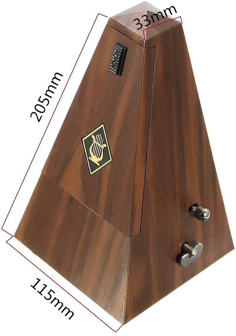 Summer-Spider Antique Mechanical Metronome, Imitation Peach Wood Pattern Appearance Music Timer for Piano Guitar Violin Musical Instrument