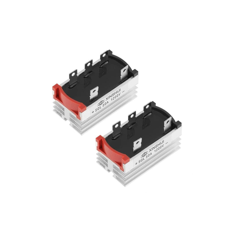 2Pcs Bridge Rectifier,Diode Bridge Rectifier, 3-Phase Bridge Rectifier,1200V 50A, for Conversion of an Alternating Current Input Into A Direct Current Output