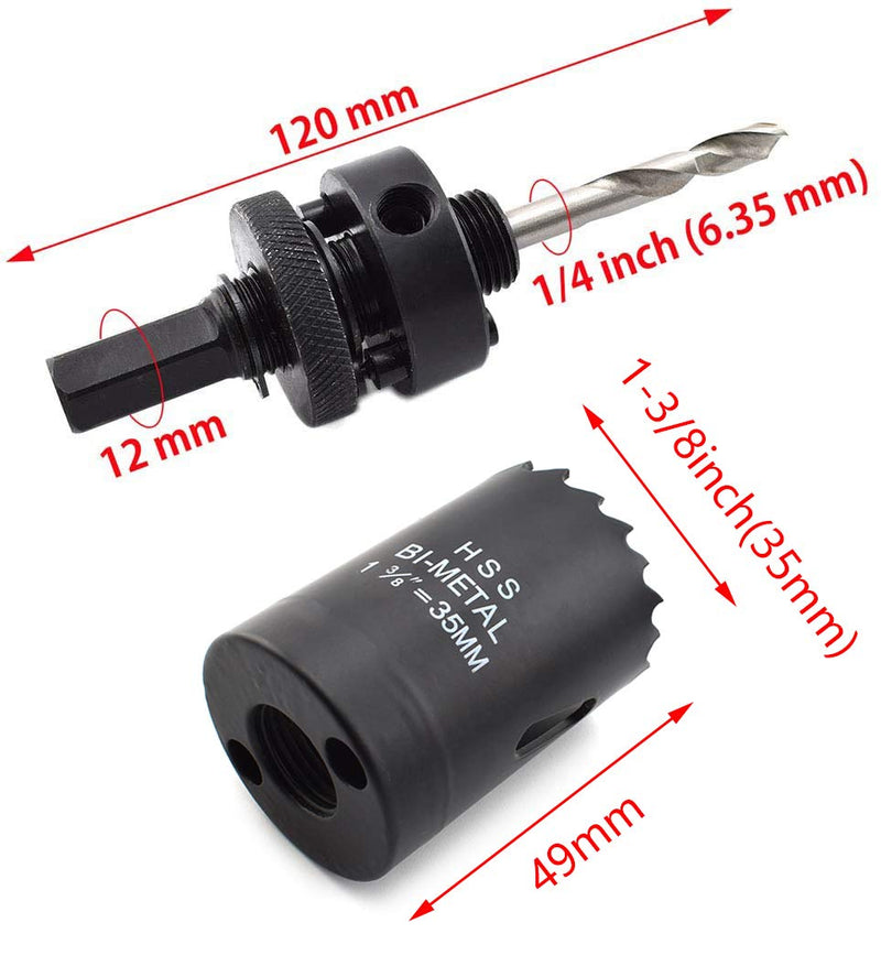 1-3/8 Inch (35mm) Desk Grommet and Hole Saw Kit, OZXNO Desk Wire Cord Hole Cover with Matching Holesaw Drill Bits and Reusable Cable Ties (5X Wire Grommets + 1x Holesaw Kit + 20x Cable Ties) 1-3/8"(35mm)