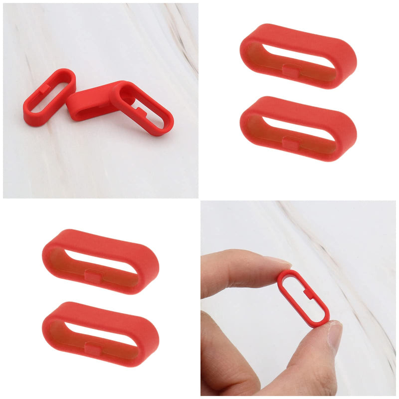 10pcs Wristwatch Strap Loop Replacement Strap Loop Compatible with Vivoactive 3 Music/Venu/Vivomove Strap Silicone Strap Ring Holders Wristband Security Loop Red