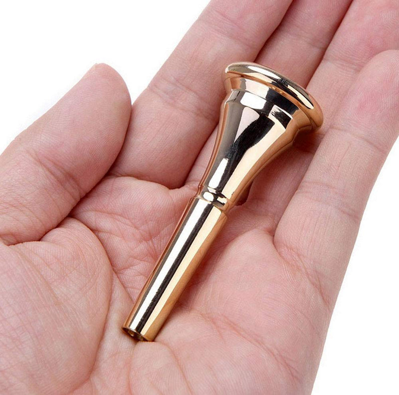 Tzong Round Horn Plated Metal Trumpet Mouthpiece Musical Instruments Gold