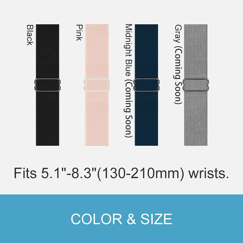 C2D JOY Stretchy Loop Nylon Strap Compatible with Garmin forerunner 45/45S Bands Replacement Accessory Adjustable Elastic One Size (Fits 5.1"-8.3" wrists) Pink