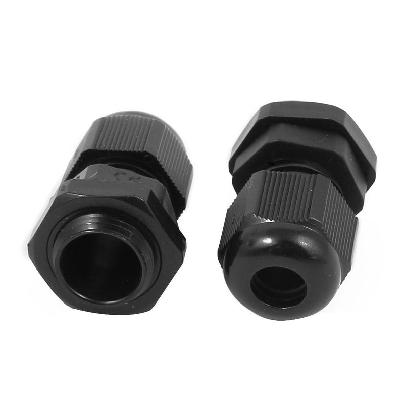 uxcell PG9 Waterproof IP68 Safety Nylon Cable Gland Connector Joints Black 40pcs