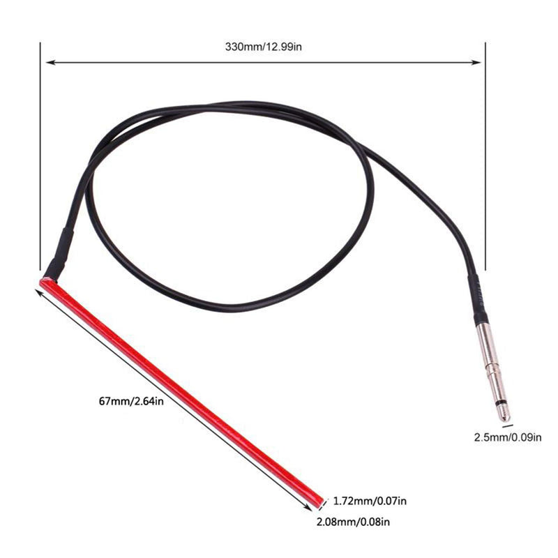 Ultrathin Red Pickup Under-Saddle Passive Piezo Film Pickup Sticks for Acoustic Guitar with Plug