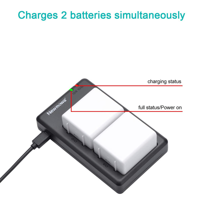 Newmowa Replacement Battery (2-Pack) and Dual USB Charger Kit for Arlo Ultra and Arlo Pro 3