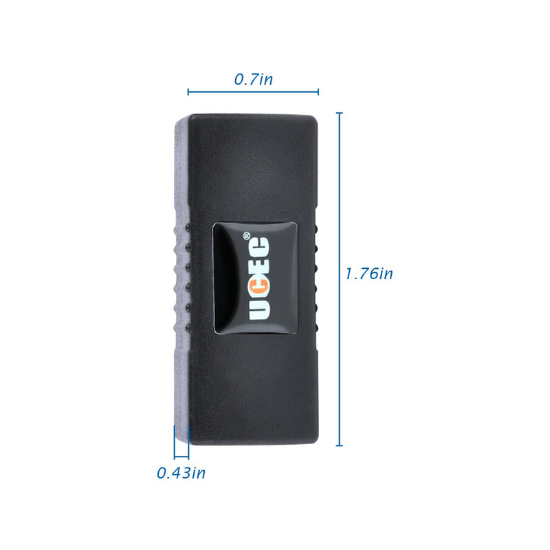 UCEC USB 3.0 Adapter - Type A Female to Female -Connector Converter Adapter - Black Female Coupler Black