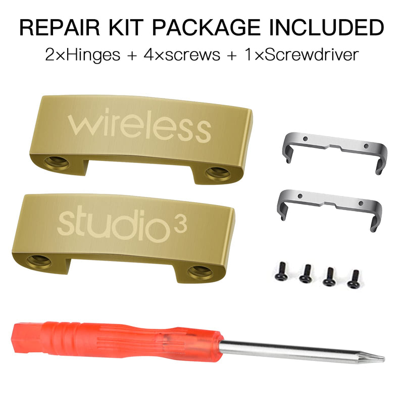 [AUSTRALIA] - Studio 3 Hinge Replacement Studio 3 Wireless Headband Connector Repair Parts Compatible with Beats Studio 3 A1796 Wireless Over-Ear Headphones(Gold) 