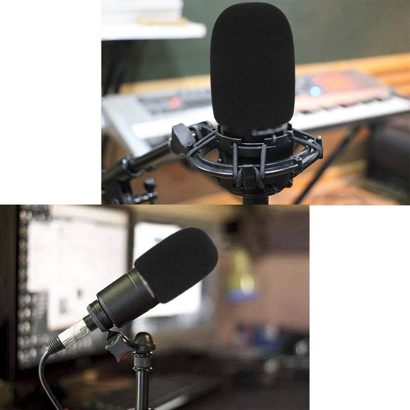 [AUSTRALIA] - SUNMON Windscreen Foam Cover, Windscreen Pop Filter for Audiotechnica AT2020 Condenser Studio Microphone and Large Size Mic (Black) 
