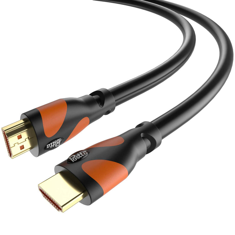 HDMI Cable 25 Feet Postta 4K HDMI2.0 Cable Support 4K(2160P),3D,1080P,Ethernet,Audio Return(ARC)-(Black-Orange) 25FT Orange