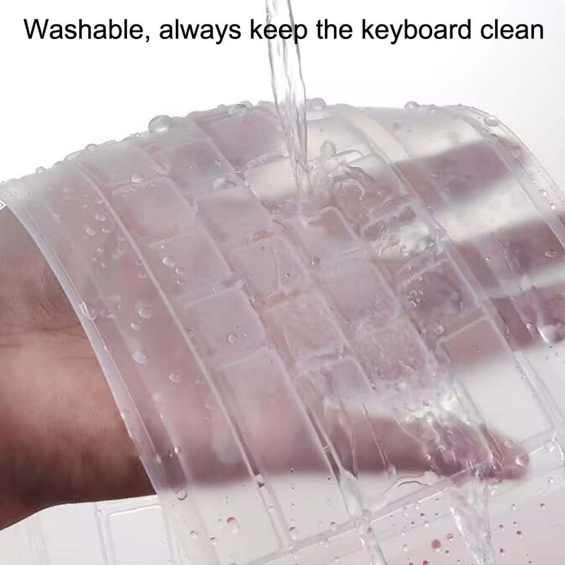 Universal Clear Desktop Computer Keyboard Protection Skin Protector Cover for PC 104/107 Keys Standard Keyboard,Ultra Thin Desktop PC Silicone Waterproof Dustproof Keyboard Cover (Type A) Type A