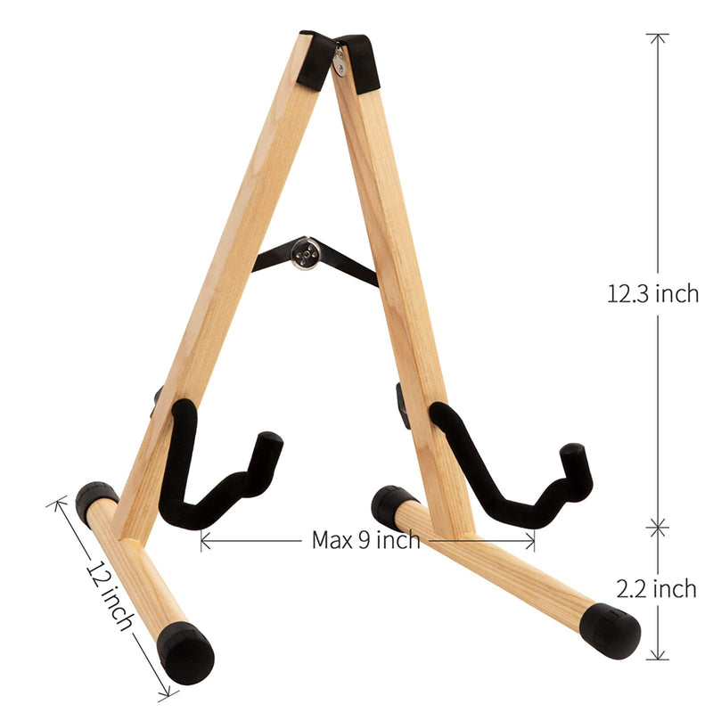 [AUSTRALIA] - Guitar Stand, Wood Acoustic Guitar Stand, Mini Electric Guitar Stand Adjustable, Guitar Display Stand Guitar Floor Stand with Foam Padded, Folding Bass Guitar Stand for Cello Banjo Mandolin Ukulele Ash Wood 