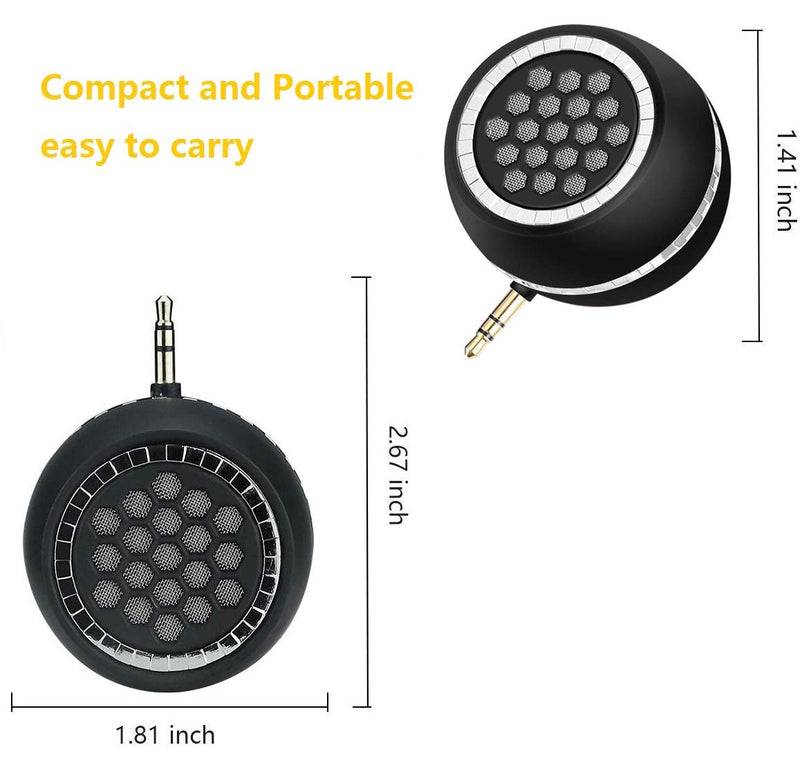 Mini Portable Speaker, 3W Mobile Phone Speaker Line-in Speaker with Clear Bass 3.5mm AUX Audio Interface, Plug and Play for iPhone, iPad, iPod, Tablet, Smartphone