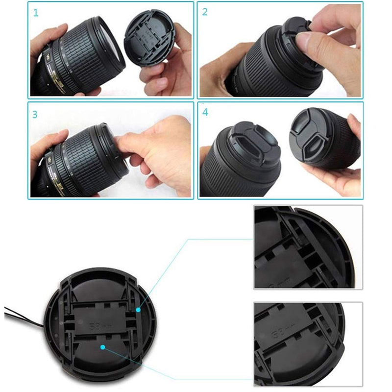 52mm Lens Cap Center Snap on Lens Cap Suitable Suitable &for Nikon &for Canon &for Sony/for Olympus Any Lenses with Ø 52mm Camera.52mm Camera Lens Cap. 52mm Lens cap