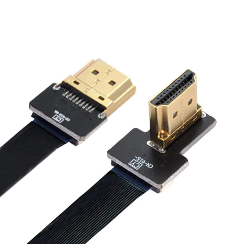 Xiwai CYFPV FPV HDMI Male to Right Angled 90D HDMI Male HDTV FPC Flat Cable for FPV HDTV Multicopter Aerial Photography (0.1M)
