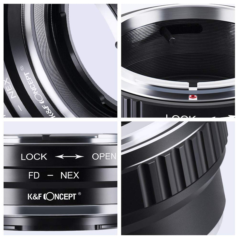 K&F Concept Lens Mount Adapter FD to NEX for Canon FD FL Lens to Sony NEX E-Mount Camera for Sony Alpha NEX-7 NEX-6 NEX-5N NEX-5 NEX-C3 NEX-3