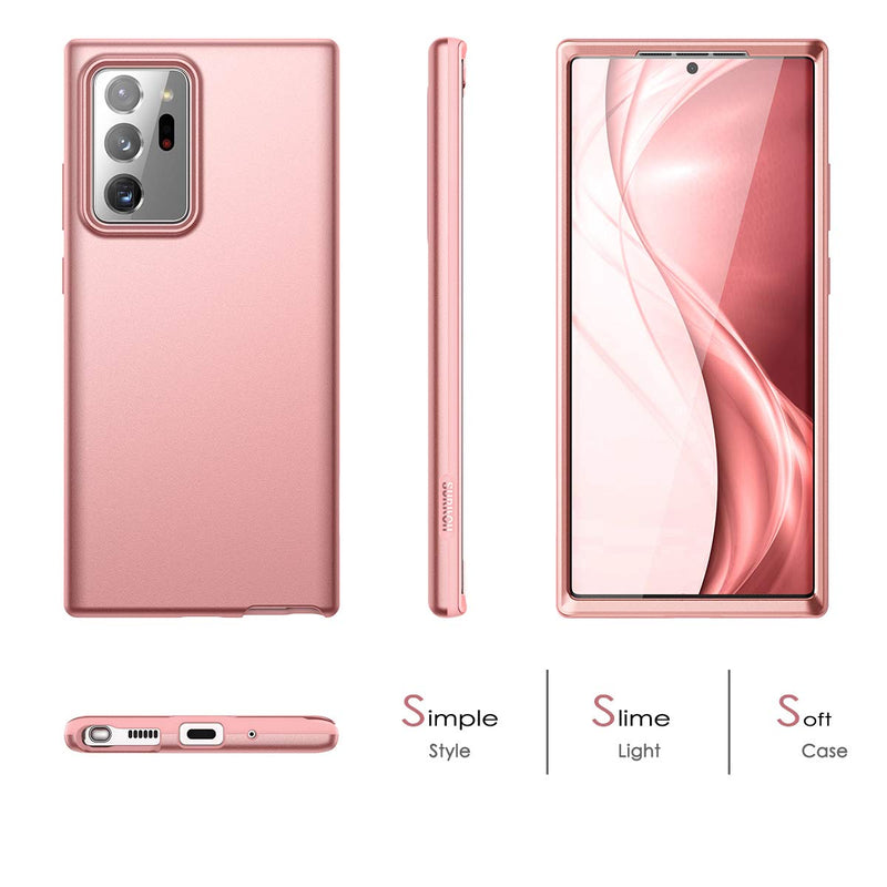 SURITCH for Samsung Note 20 Ultra 5G Case(2020), [Built-in Screen Protector] Full Body Protection Shockproof Rugged Bumper Soft Silicone Protective Cover for Galaxy Note 20 Ultra 6.9 Inch (Rose Gold) Rose Gold