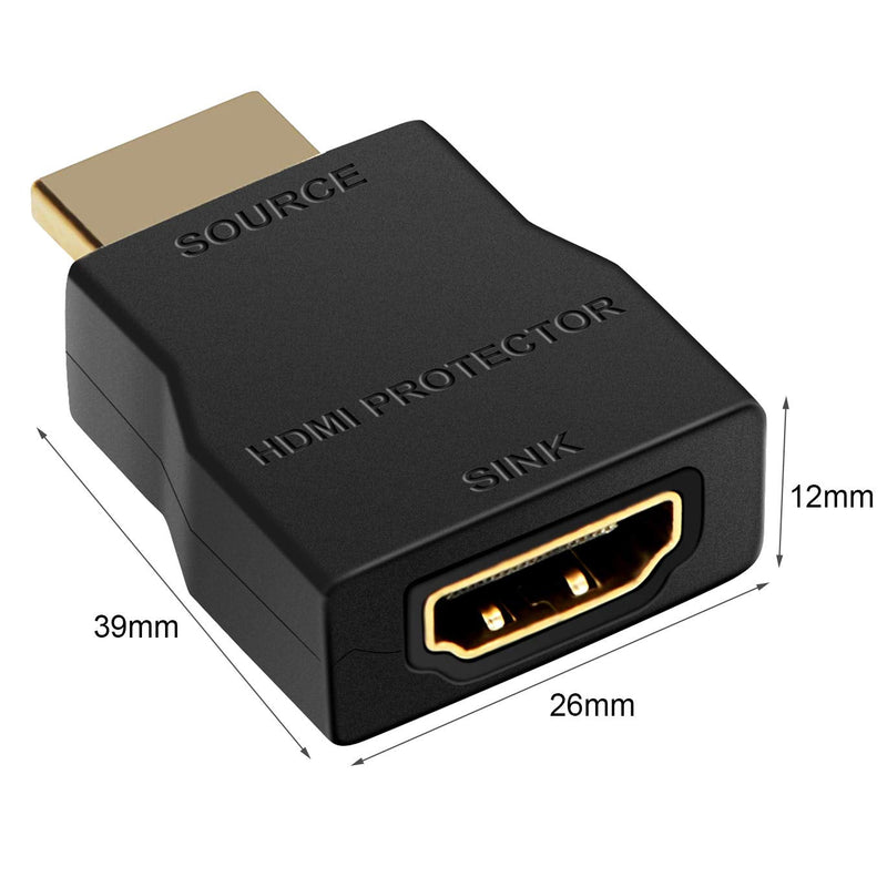 NEWCARE HDMI Surge Protector, Mini Portable HDMI 1.4 Protector for ESD and Surge Protection, Support HDCP 4K 30Hz - Black