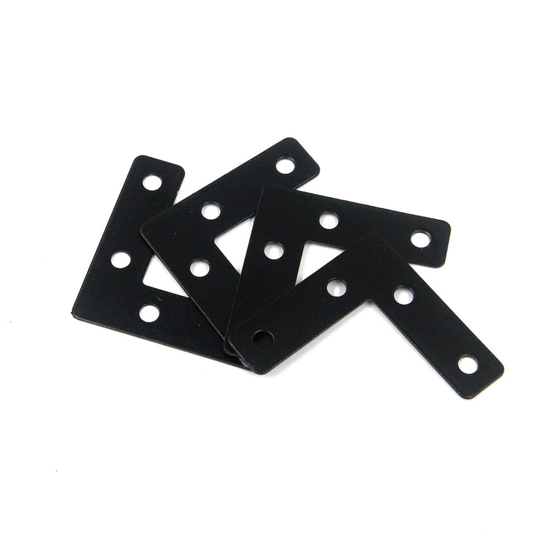 Mending Plate Bracket Mcredy Corner Flat Brace 50x50mm/1.97x1.97" (LxW) Mending Plate Bracket L Shaped with Screws Black Set of 20 1.97x1.97" (LxW)