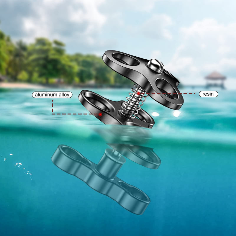 Seafrogs 1'' Aluminum Ball Clamp Mount, Black Standard Underwater Ball Clamp Mount, 360 Degree Clip Adapter Bracket Holder for Underwater Diving Light Arms Tray System and Photography Diving Camera