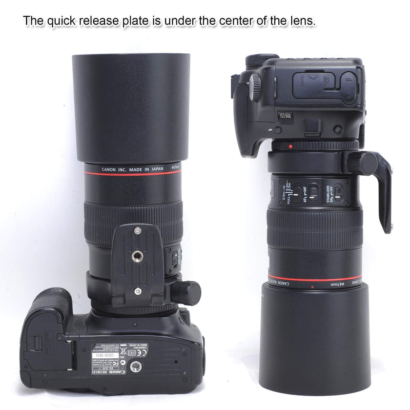 [AUSTRALIA] - Tripod Mount Ring, iShoot Lens Collar Support Compatible with Canon EF 100mm f/2.8L Macro IS USM Lens (Replace Canon Tripod Mount Ring D), Built-in ARCA Type Camera Quick Release Plate for Tripod Head 