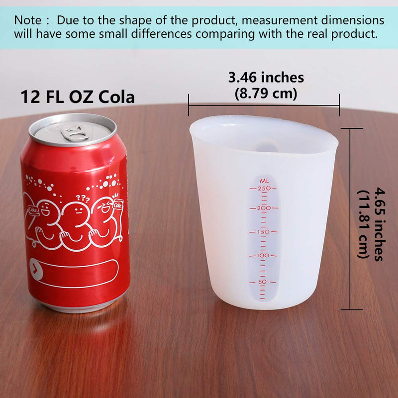 Measuring Cup, YYP 1-Cup Squeeze and Pour Silicone Measuring Cup with Marking, 8 Ounces (250 Milliliter, 1 Cup)