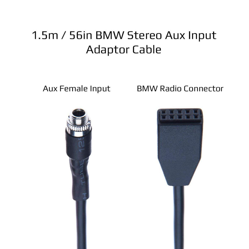 BMW Aux Input Mounting Kit by Keple | Auxiliary Audio Cable Adapter with 3.5mm Male Aux Cable 1m for BMW (E46) 320i / 320ci / 320cic / 323i / 323ci / 323cic / 325i / 325ci / 325cic / 328i / 328ci / 32