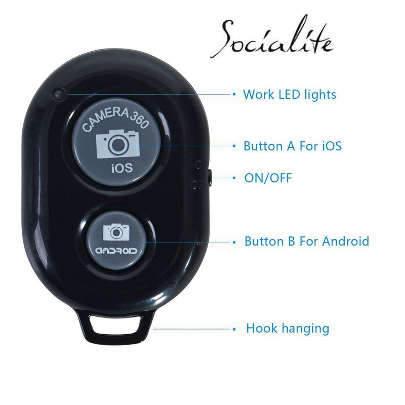 SOCIALITE - Clicker Shutter Remote Control for Smartphones & iPads - Compatible with All iPhone iPad & Android